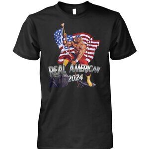 Hulk Hogan Real American 2024 Retro Wrestling Fan Patriotic Game Day Gift 05